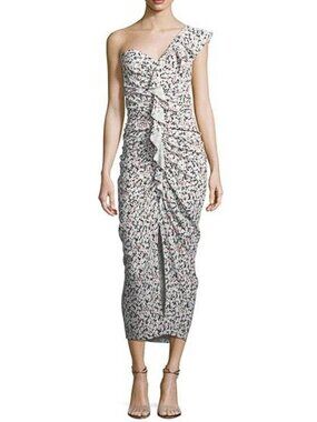 VERONICA BEARD Women's Ruffian One Shoulder Midi Dress Size 8